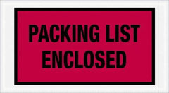Value Collection - 1,000 Piece, 5-1/2" Long x 10" Wide, Packing List Envelope - Packing List Enclosed, Red - Eagle Tool & Supply