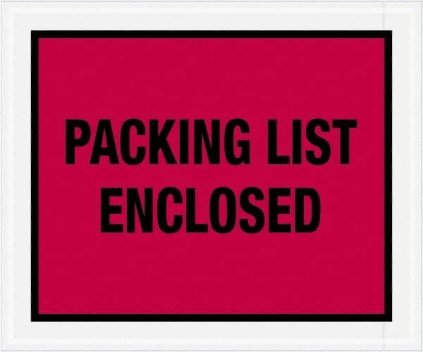 Value Collection - 500 Piece, 10" Long x 12" Wide, Packing List Envelope - Packing List Enclosed, Red - Eagle Tool & Supply