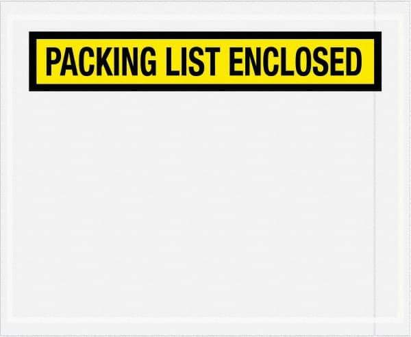 Value Collection - 1,000 Piece, 4-1/2" Long x 5-1/2" Wide, Packing List Envelope - Packing List Enclosed, Yellow - Eagle Tool & Supply