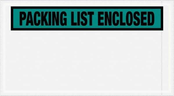 Value Collection - 1,000 Piece, 5-1/2" Long x 10" Wide, Packing List Envelope - Packing List Enclosed, Green - Eagle Tool & Supply