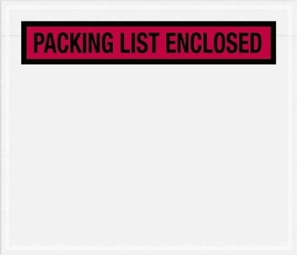 Value Collection - 1,000 Piece, 7" Long x 6" Wide, Packing List Envelope - Packing List Enclosed, Red - Eagle Tool & Supply
