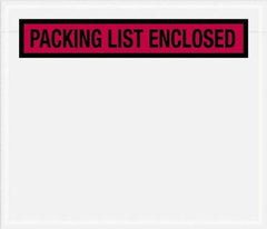 Value Collection - 1,000 Piece, 7" Long x 6" Wide, Packing List Envelope - Packing List Enclosed, Red - Eagle Tool & Supply