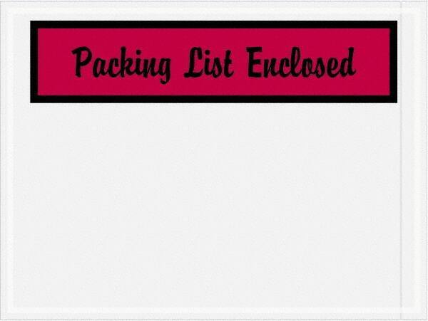Value Collection - 1,000 Piece, 4-1/2" Long x 6" Wide, Packing List Envelope - Packing List Enclosed, Red - Eagle Tool & Supply
