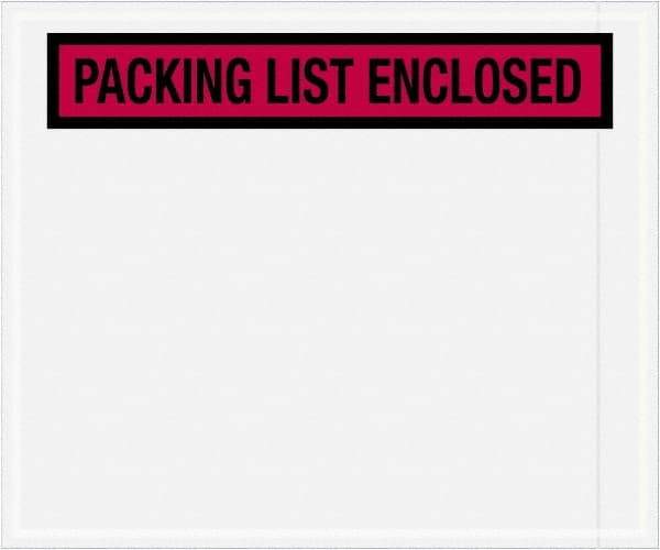 Value Collection - 500 Piece, 10" Long x 12" Wide, Packing List Envelope - Packing List Enclosed, Red - Eagle Tool & Supply