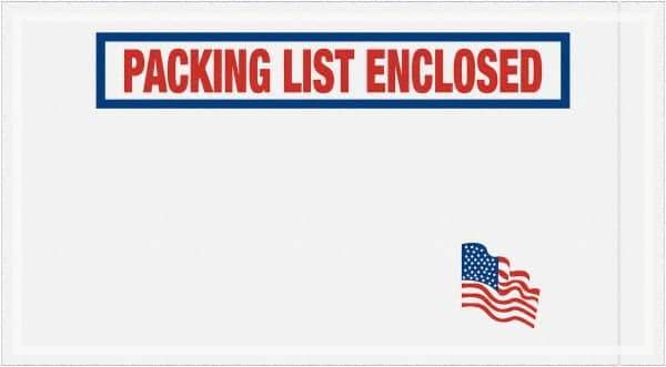 Value Collection - 1,000 Piece, 5-1/2" Long x 10" Wide, Packing List Envelope - Packing List Enclosed, Red, White & Blue - Eagle Tool & Supply
