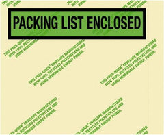 Value Collection - 1,000 Piece, 4-1/2" Long x 5-1/2" Wide, Packing List Envelope - Packing List Enclosed, Green - Eagle Tool & Supply