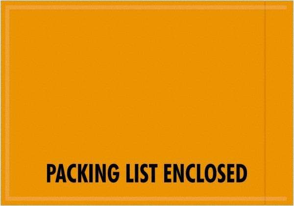 Value Collection - 1,000 Piece, 4-1/2" Long x 6" Wide, Packing List Envelope - Packing List Enclosed, Orange - Eagle Tool & Supply