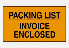 Value Collection - 1,000 Piece, 7" Long x 10" Wide, Packing List Envelope - Packing List/Invoice Enclosed, Orange - Eagle Tool & Supply