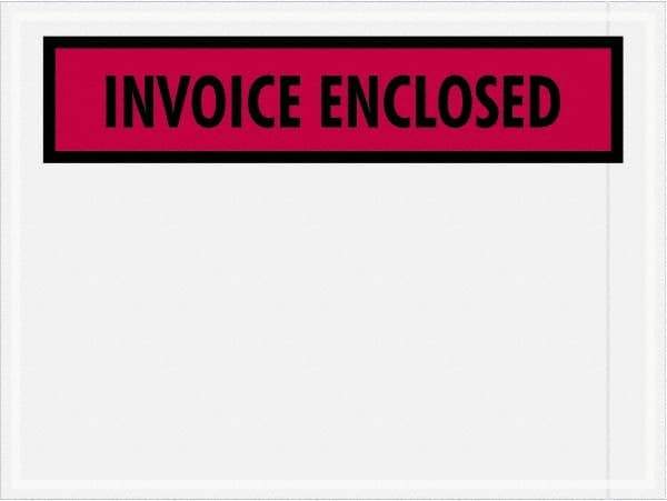 Value Collection - 1,000 Piece, 4-1/2" Long x 6" Wide, Packing List Envelope - Invoice Enclosed, Red - Eagle Tool & Supply
