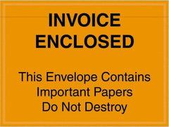 Value Collection - 1,000 Piece, 4-1/2" Long x 6" Wide, Packing List Envelope - Important Papers Enclosed, Orange - Eagle Tool & Supply
