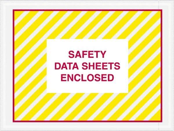 Value Collection - 1,000 Piece, 4-1/2" Long x 6" Wide, Packing List Envelope - Material Safety Data Sheets Enclosed, Printed & Clear - Eagle Tool & Supply