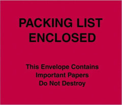 Value Collection - 1,000 Piece, 7" Long x 6" Wide, Packing List Envelope - Packing List Enclosed, Red - Eagle Tool & Supply