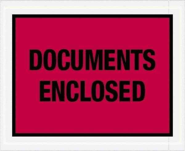 Value Collection - 1,000 Piece, 4-1/2" Long x 5-1/2" Wide, Packing List Envelope - Documents Enclosed, Red - Eagle Tool & Supply