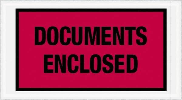 Value Collection - 1,000 Piece, 5-1/2" Long x 10" Wide, Packing List Envelope - Documents Enclosed, Red - Eagle Tool & Supply