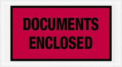 Value Collection - 1,000 Piece, 5-1/2" Long x 10" Wide, Packing List Envelope - Documents Enclosed, Red - Eagle Tool & Supply