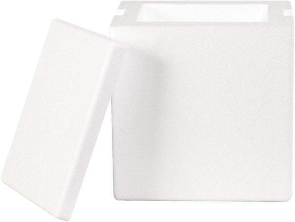 Made in USA - 6" Wide x 8" Long x 9" High Rectangle Insulated Box - White - Eagle Tool & Supply