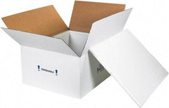 Made in USA - 19-3/4" Wide x 26" Long x 10-1/2" High Rectangle Insulated Box - 1 Wall, White - Eagle Tool & Supply