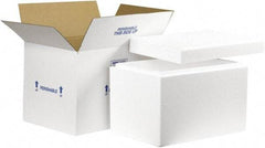 Made in USA - 12" Wide x 19" Long x 12-1/2" High Rectangle Insulated Box - 1 Wall, White - Eagle Tool & Supply