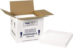 Made in USA - 8-1/4" Wide x 10-1/2" Long x 9-1/4" High Rectangle Insulated Box - 1 Wall, White - Eagle Tool & Supply