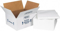 Made in USA - 10" Wide x 12" Long x 5" High Rectangle Insulated Box - 1 Wall, White - Eagle Tool & Supply