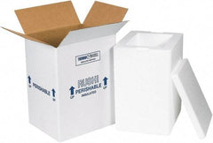 Made in USA - 6" Wide x 8" Long x 12" High Rectangle Insulated Box - 1 Wall, White - Eagle Tool & Supply