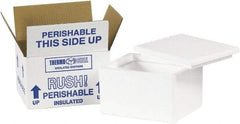 Made in USA - 4-1/2" Wide x 6" Long x 3" High Rectangle Insulated Box - 1 Wall, White - Eagle Tool & Supply