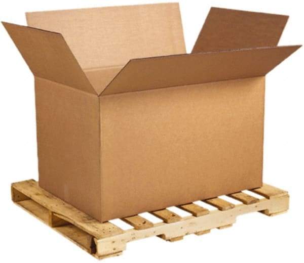 Made in USA - 28-3/4" Wide x 41" Long x 25-1/2" High Rectangle Heavy Duty Corrugated Box - 2 Walls, Kraft (Color), 120 Lb Capacity - Eagle Tool & Supply