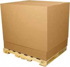 Made in USA - 39-1/2" Wide x 47-1/4" Long x 36" High Rectangle Telescoping Box - 1 Wall, Kraft (Color), 65 Lb Capacity - Eagle Tool & Supply