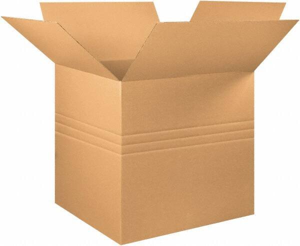 Made in USA - 36" Wide x 36" Long x 36" High Square Multi-Depth Box - 1 Wall, Kraft (Color), 65 Lb Capacity - Eagle Tool & Supply