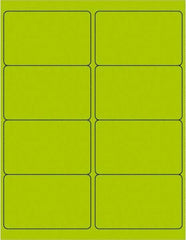 Tape Logic - 4" Long, Fluorescent Green Paper Laser Label - For Laser Printers - Eagle Tool & Supply
