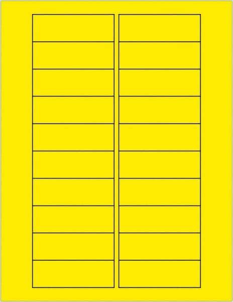 Tape Logic - 3" Long, Fluorescent Yellow Paper Laser Label - For Laser Printers - Eagle Tool & Supply