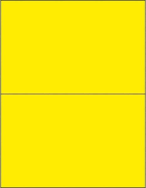 Made in USA - 8-1/2" Long, Fluorescent Yellow Paper Laser Label - For Laser Printers - Eagle Tool & Supply