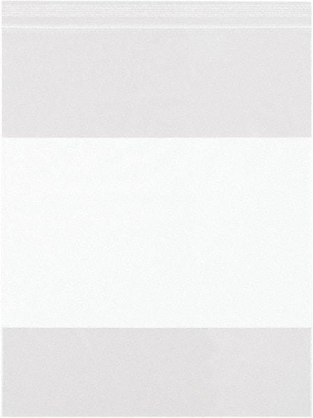 Value Collection - 12 x 12", 4 mil White Block Reclosable Polybags - Clear - Eagle Tool & Supply