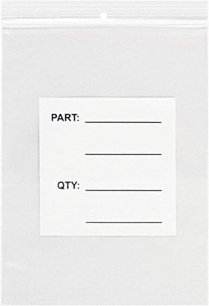 Value Collection - 8 x 10", 4 mil Parts Bag with Hang Holes - Clear - Eagle Tool & Supply