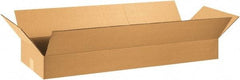 Made in USA - 12" Wide x 36" Long x 6" High Rectangle Corrugated Shipping Box - 1 Wall, Kraft (Color), 65 Lb Capacity - Eagle Tool & Supply