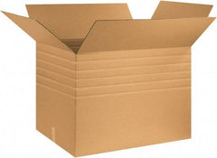 Made in USA - 24" Wide x 32" Long x 24" High Rectangle Multi-Depth Box - 1 Wall, Kraft (Color), 95 Lb Capacity - Eagle Tool & Supply