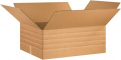 Made in USA - 24" Wide x 30" Long x 12" High Rectangle Multi-Depth Box - 1 Wall, Kraft (Color), 65 Lb Capacity - Eagle Tool & Supply