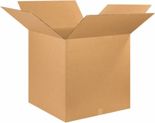 Made in USA - 26" Wide x 26" Long x 26" High Square Corrugated Shipping Box - 1 Wall, Kraft (Color), 65 Lb Capacity - Eagle Tool & Supply