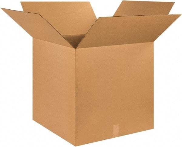 Made in USA - 25" Wide x 25" Long x 25" High Square Corrugated Shipping Box - 1 Wall, Kraft (Color), 65 Lb Capacity - Eagle Tool & Supply