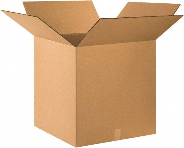 Made in USA - 24" Wide x 24" Long x 24" High Square Heavy Duty Corrugated Box - 2 Walls, Kraft (Color), 140 Lb Capacity - Eagle Tool & Supply