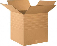 Made in USA - 24" Wide x 24" Long x 24" High Square Multi-Depth Box - 1 Wall, Kraft (Color), 95 Lb Capacity - Eagle Tool & Supply