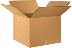 Made in USA - 24" Wide x 24" Long x 18" High Rectangle Heavy Duty Corrugated Box - 2 Walls, Kraft (Color), 100 Lb Capacity - Eagle Tool & Supply