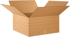 Made in USA - 24" Wide x 24" Long x 12" High Rectangle Multi-Depth Box - 1 Wall, Kraft (Color), 65 Lb Capacity - Eagle Tool & Supply