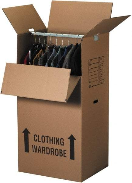 Made in USA - 20" Wide x 24" Long x 34" High Rectangle Moving Boxes - 2 Walls, Kraft (Color), 100 Lb Capacity - Eagle Tool & Supply