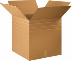 Made in USA - 22" Wide x 22" Long x 22" High Square Multi-Depth Box - 1 Wall, Kraft (Color), 65 Lb Capacity - Eagle Tool & Supply