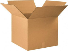 Made in USA - 22" Wide x 22" Long x 18" High Rectangle Corrugated Shipping Box - 1 Wall, Kraft (Color), 65 Lb Capacity - Eagle Tool & Supply