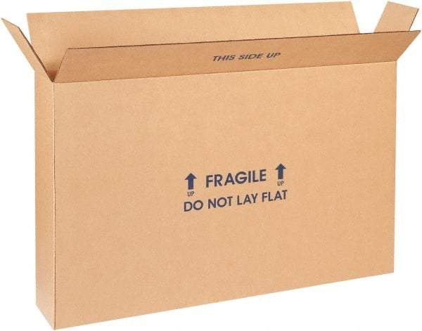 Made in USA - 6" Wide x 28" Long x 20" High Rectangle Moving Boxes - 1 Wall, Kraft (Color), 95 Lb Capacity - Eagle Tool & Supply