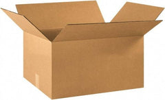 Made in USA - 15-5/8" Wide x 21-3/8" Long x 12-5/8" High Rectangle Corrugated Shipping Box - 1 Wall, Kraft (Color), 65 Lb Capacity - Eagle Tool & Supply