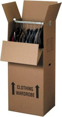 Made in USA - 22" Wide x 24" Long x 60" High Rectangle Moving Boxes - 2 Walls, Kraft (Color), 100 Lb Capacity - Eagle Tool & Supply