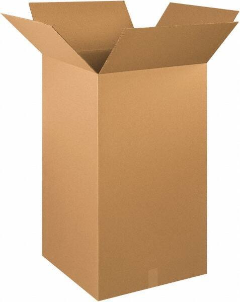 Made in USA - 20" Wide x 20" Long x 40" High Rectangle Corrugated Shipping Box - 1 Wall, Kraft (Color), 65 Lb Capacity - Eagle Tool & Supply